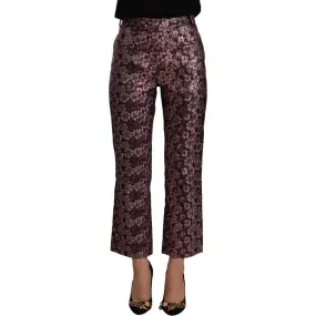 House of Holland High Waist Jacquard Flared Cropped Trousers