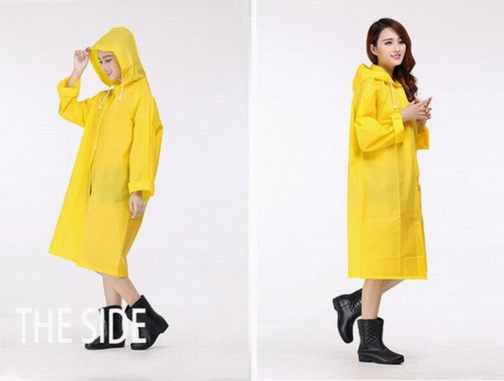 KaLaiXing Portable Raincoat Rain Poncho with Hoods and Sleeves, Keep The Rain / Snow / Water off Your Clothes, for Camping / travel / Mountaineering--yellow