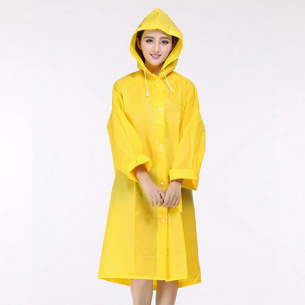 KaLaiXing Portable Raincoat Rain Poncho with Hoods and Sleeves, Keep The Rain / Snow / Water off Your Clothes, for Camping / travel / Mountaineering--yellow