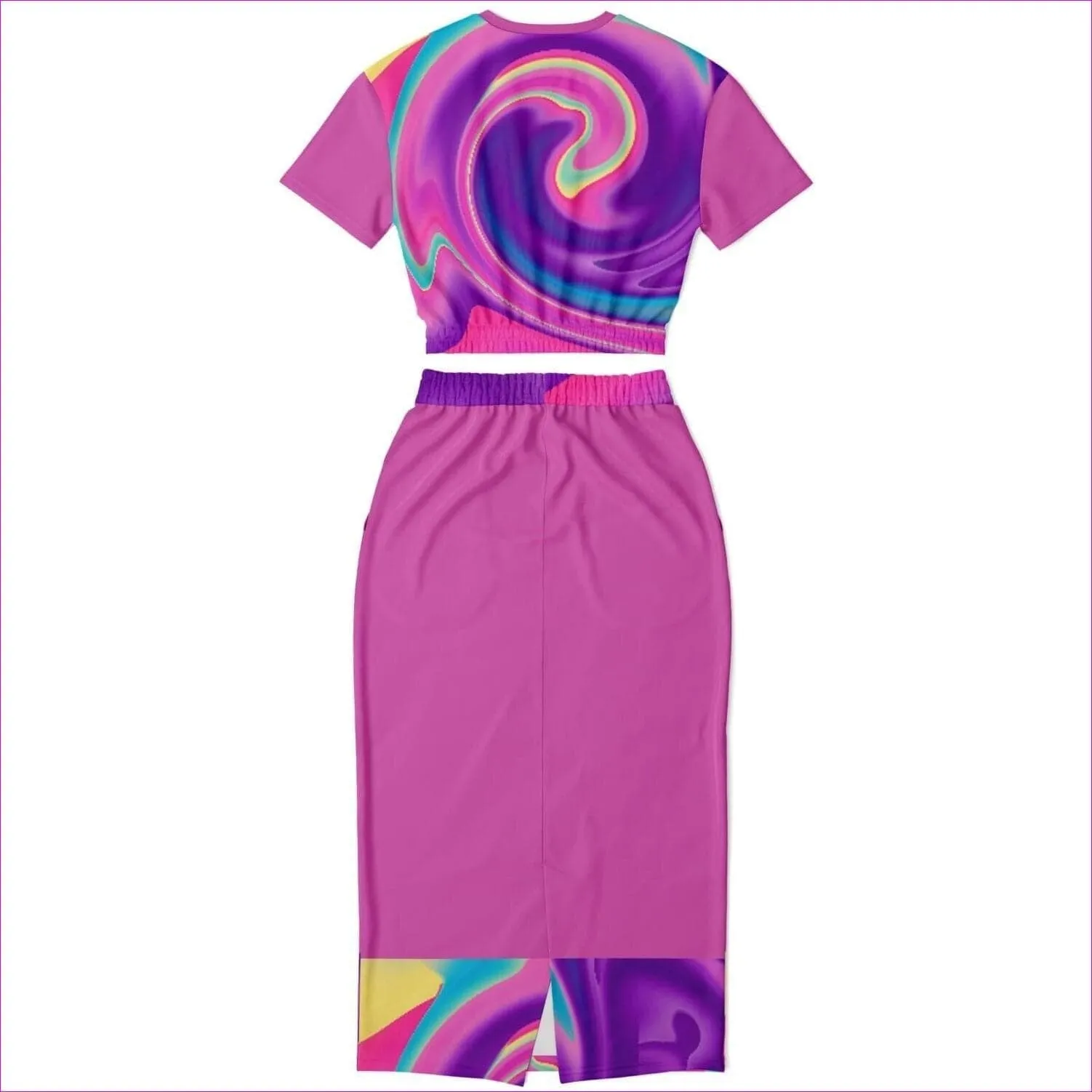 Lady's Tie-Dye Premium Crop Top & Skirt Set