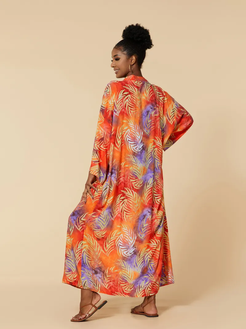 Look At The Sky Women's Rayon Long Kimono Jacket