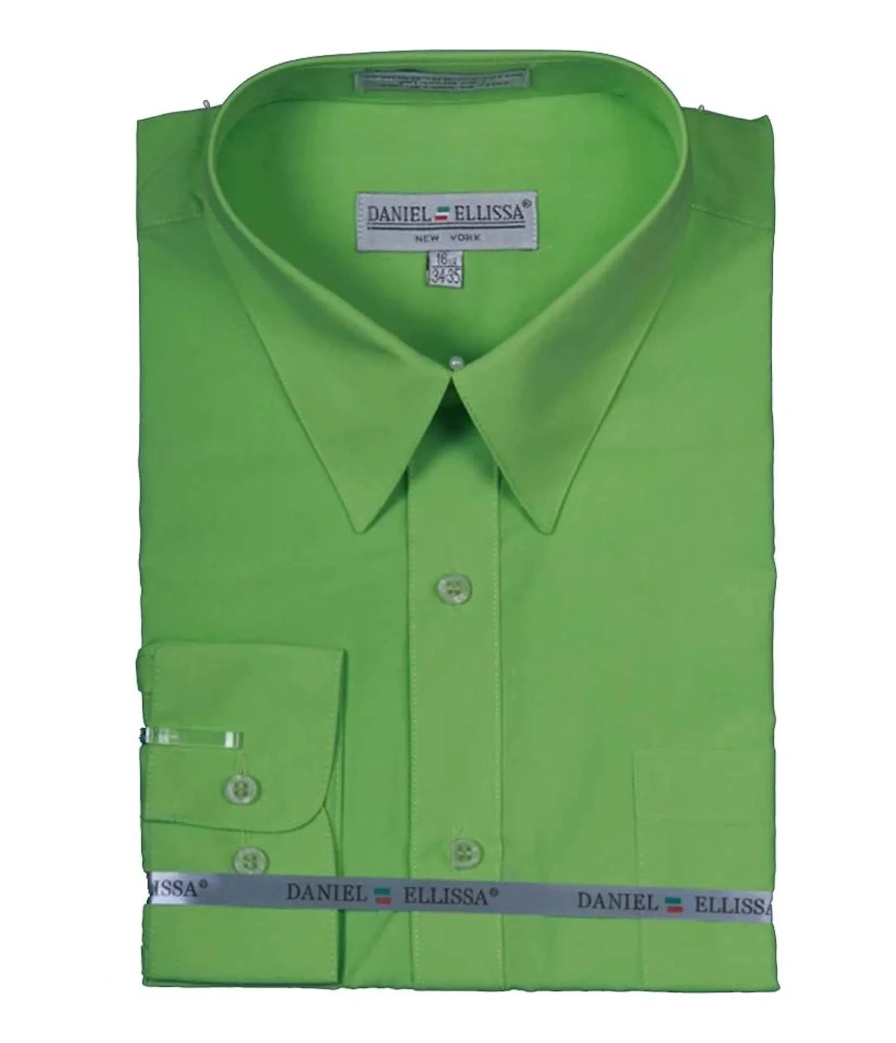 Men's Basic Dress Shirt with Convertible Cuff, Apple Green