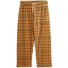 Mini Rodini Beige Dog Houndstooth Aop Velour Pants