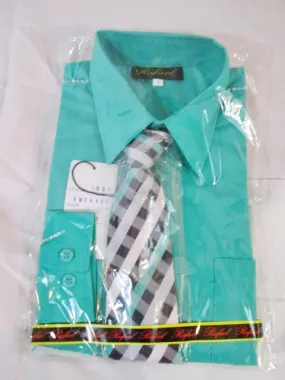 NEW BOYS RAFAEL Dress Shirt Tie Set 8 EMERALD GREEN Recital Party Wedding