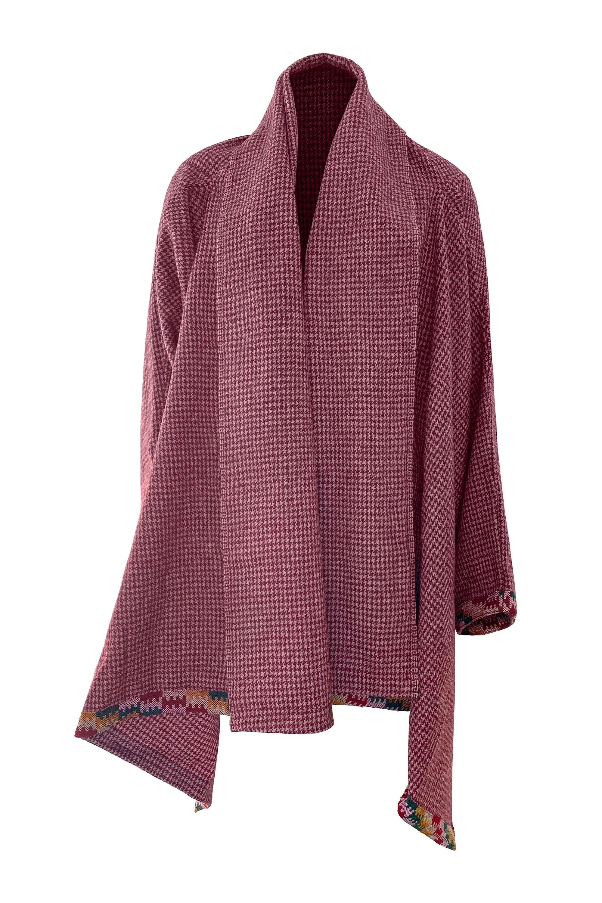 NEW! Wool Cape Coat Cocoon Vermillion