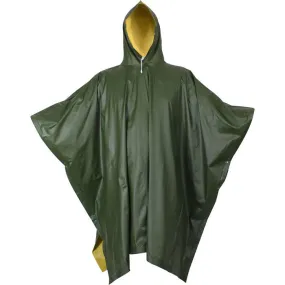 Olive Drab To Yellow - Reversible Rubberized Nylon Poncho