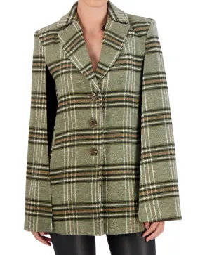 Ookie & Lala Vegan Cashmere Plaid Cape Jacket