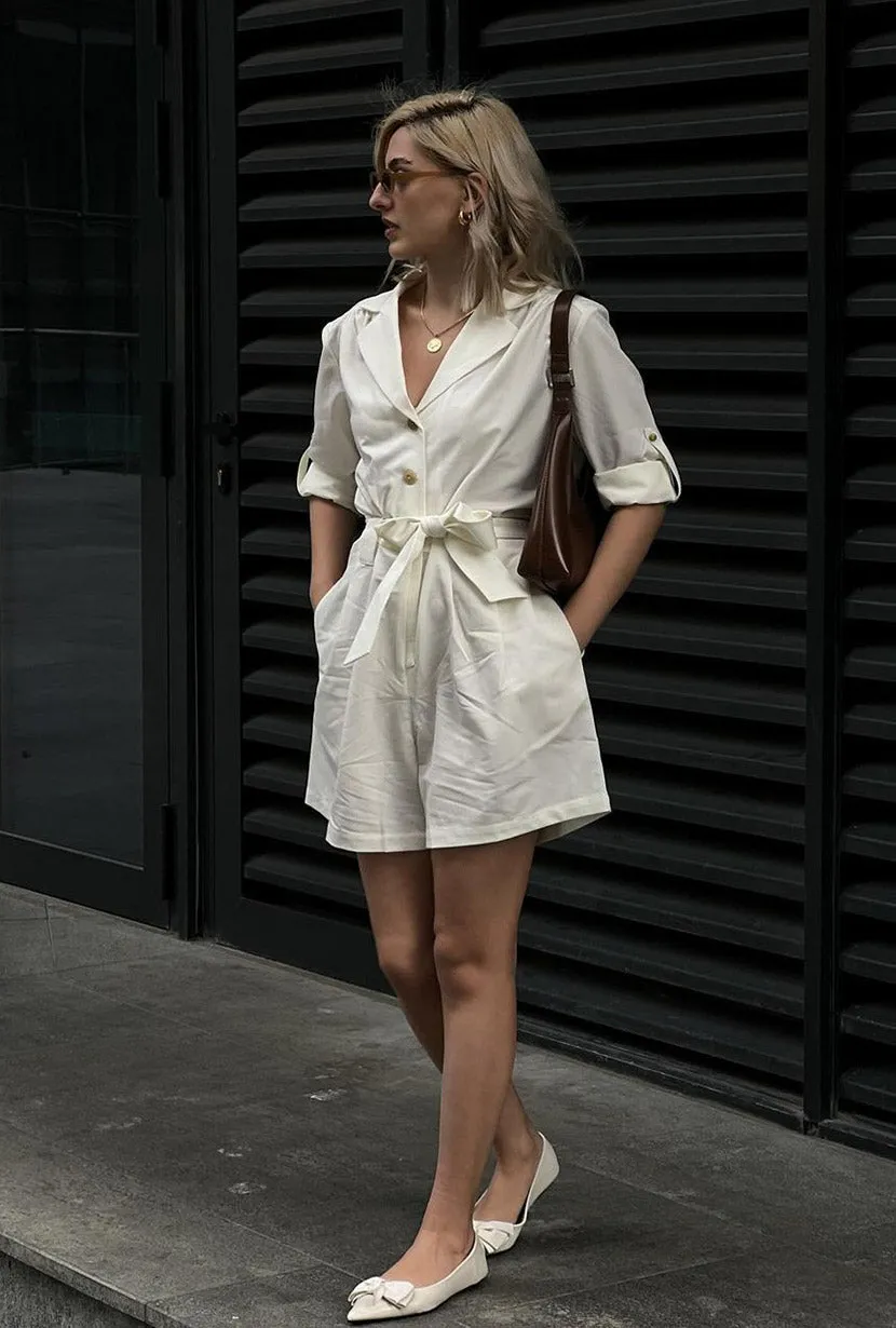 Peyton Romper - Ivory