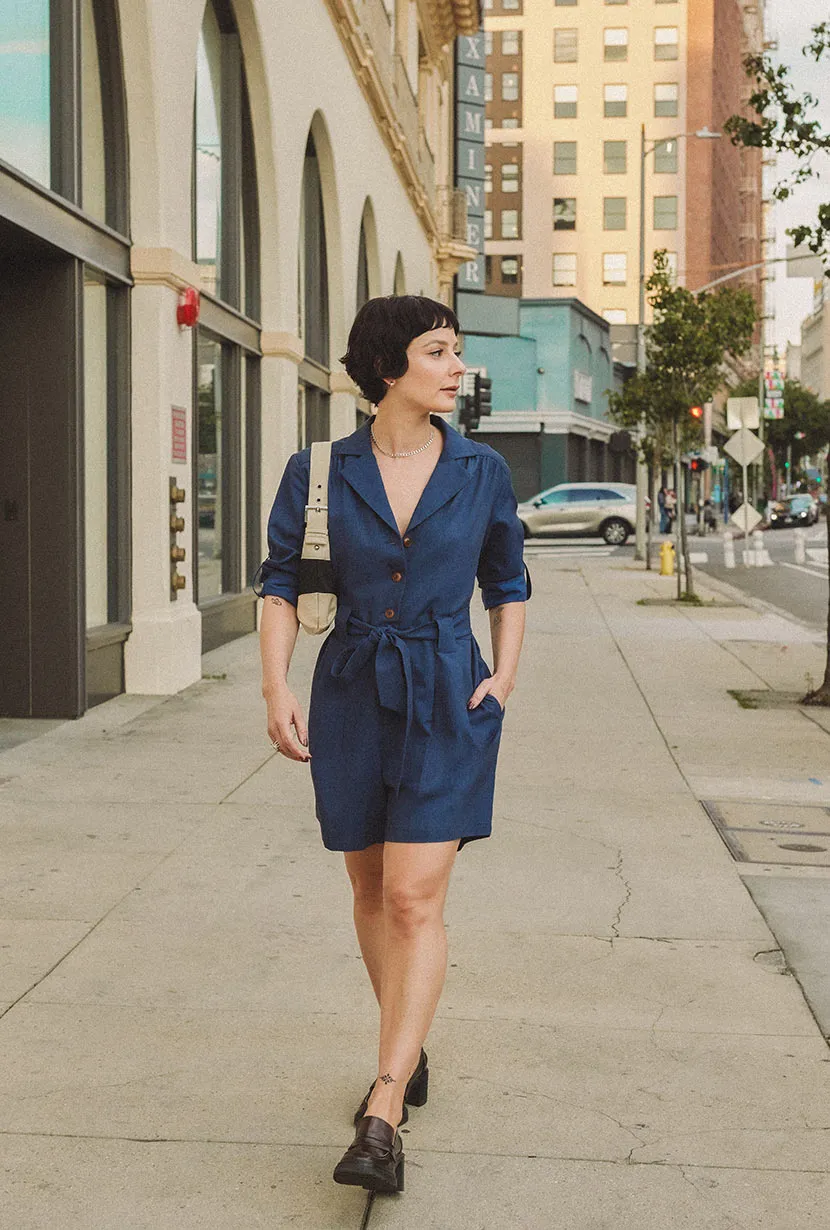 Peyton Romper - Navy