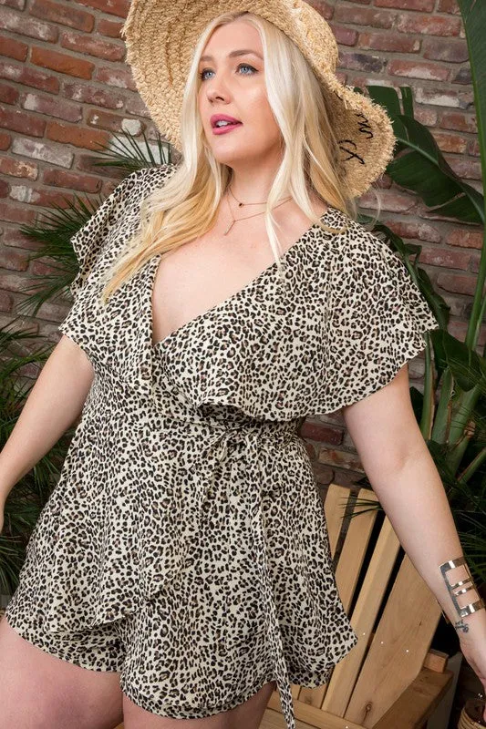 Plus Size Romper | Leopard Print