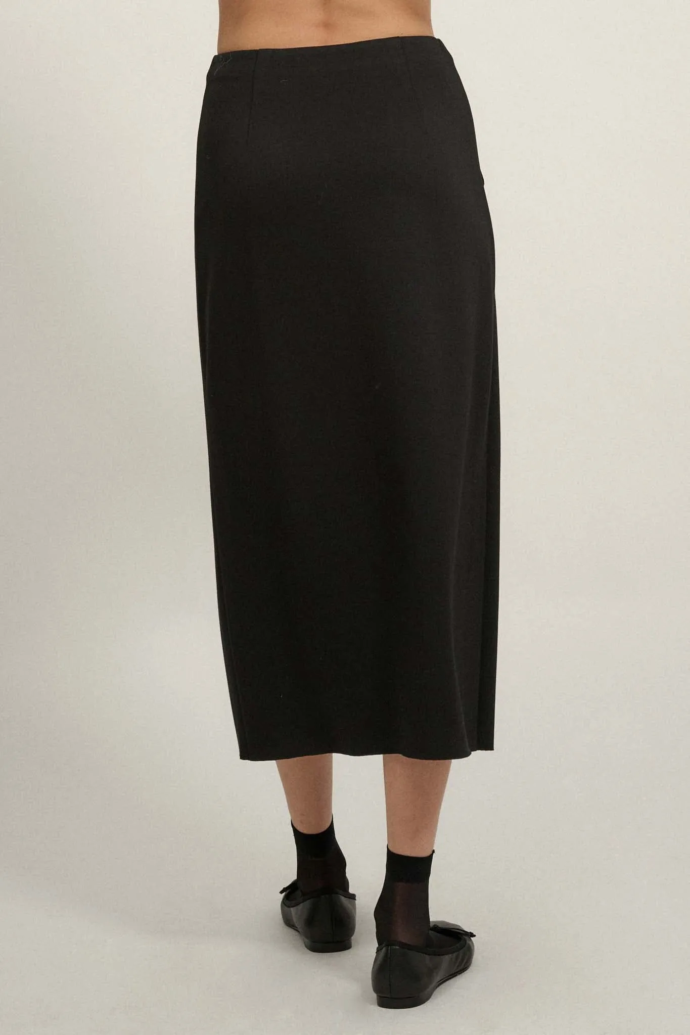 Premium Scuba Zip-Front Midi Skirt