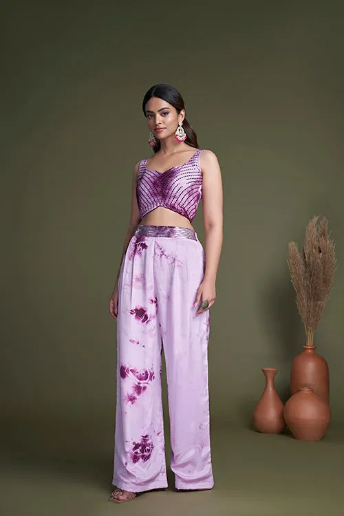 Purple Silk Traditional Indian Ethnic Koti Style Palazzo Collection