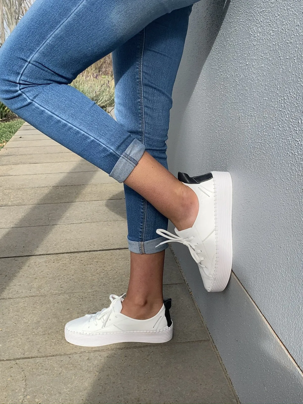 Sailor Platform Sneaker | White Black