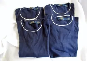 Set Lot 4 Womens RALPH LAUREN US OPEN Knit Top Shirt M Blue White TENNIS