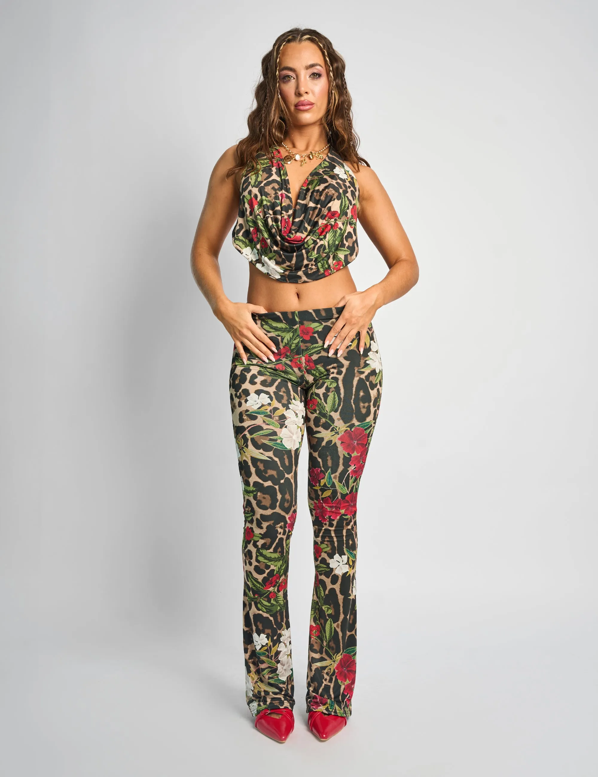 Slinky Printed Trouser Co-ord Multi