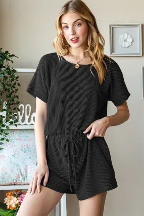 Solid Ribbed Romper