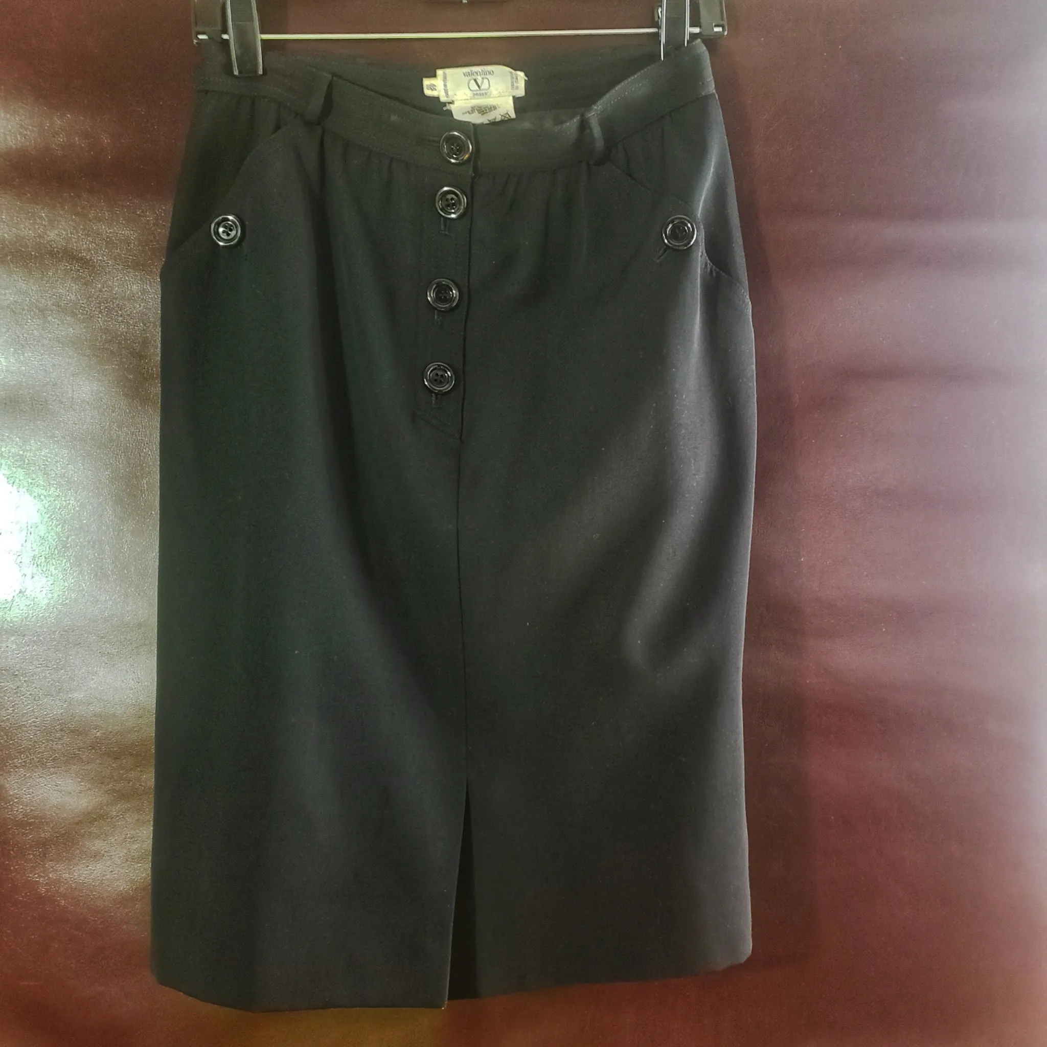 Valentino Miss V Vintage  Wool Pencil Skirt Size 10