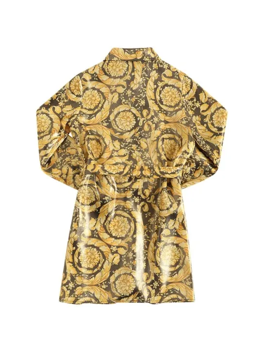 Versace   Baroque print twill shirt dress 