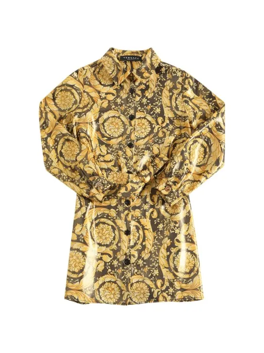 Versace   Baroque print twill shirt dress 