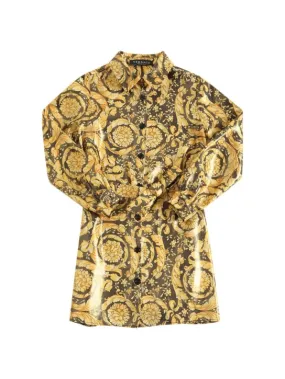 Versace   Baroque print twill shirt dress 