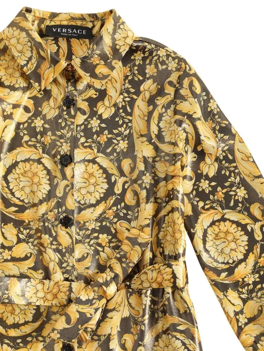 Versace   Baroque print twill shirt dress 