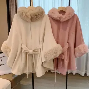 Violetta Premium Winter Capes with Fur Detailing